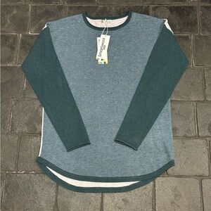 Smartwool Women's Medium Shadow Pine Colorblock Crew Sweater Blue